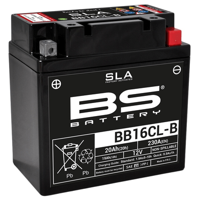 Pièces Quad & Motos - Electrique - Batterie BS BATTERY SLA sans entretien activé usine - BB16CL-B