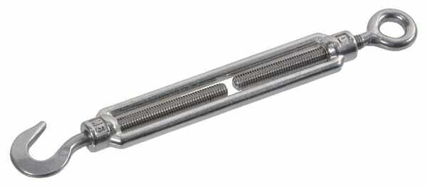 Pièces agricoles - Fasteners - Tendeur avec crochet et oeillet 10mm inox