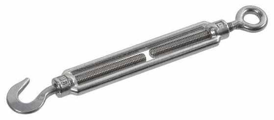 Pièces agricoles - Fasteners - Tendeur avec crochet et oeillet 10mm inox