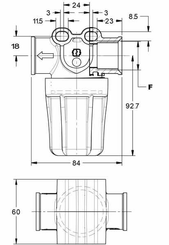 Pièces agricoles - Pièce Pulvérisateur - Filtre sous pression 1/2"F 55 l/min 50 mailles