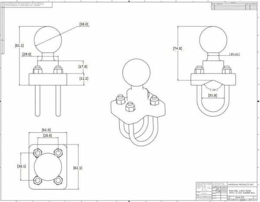 Pièces agricoles - Pièce Pulvérisateur - Plateau de montage Tube 3/4"-