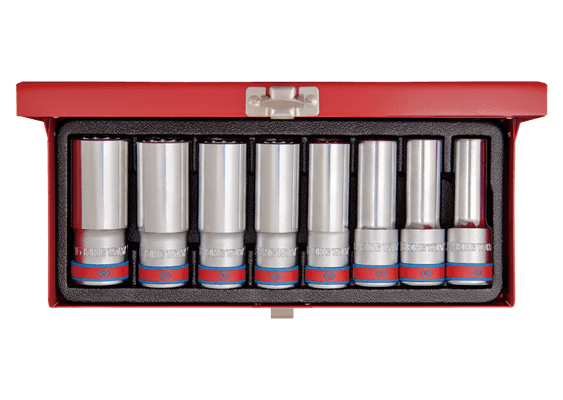 Outils - Outils divers - Coffret de douilles longues 1/2", 8 pièces en pouce