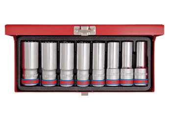 Outils - Outils divers - Coffret de douilles longues 1/2", 8 pièces en pouce