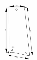 Pièces agricoles - Tracteur pièce adaptable - Vitre latérale