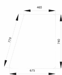 Pièces agricoles - Tracteur pièce adaptable - Vitre de porte sup.
