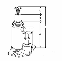 Pièces agricoles - Outils atelier - Cric bouteille 20 T