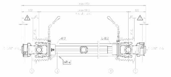 Pièces agricoles - Transmission - Arbre de transmission S8 L : 1010mm, Bondioli&Pavesi