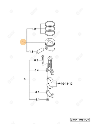 Pièces agricoles - Pieces moteur - PISTON COMPLET