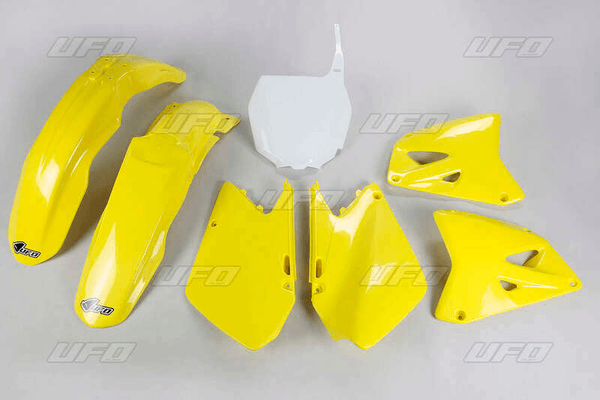 Pièces Quad & Motos - Plastiques - Kit plastique UFO couleur origine jaune/blanc Suzuki RM125/250