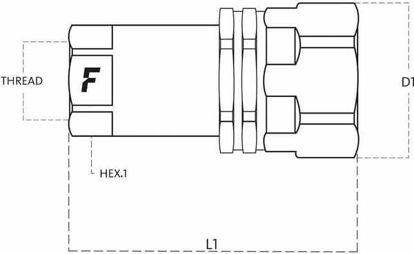 Pièces agricoles - Hydraulique - Coupleur femelle VV 1/2 BSP