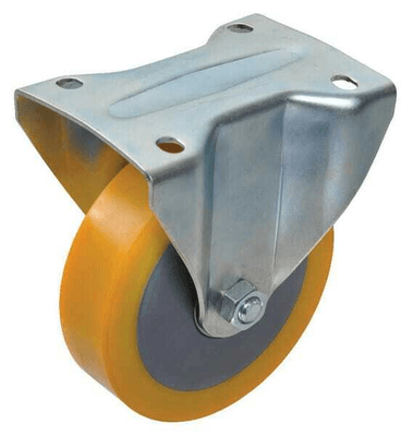 Pièces agricoles - Outils atelier - Roue fixe roulement polyurethane Ø150x40mm, Fixation de plaque: 110x145mm Load: 400kg, Ro-Carr