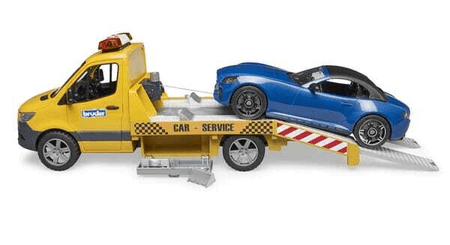 Loisirs - Jouets - Transporteur MB Sprinter avec Module son et lumière et Roadster BRUDER