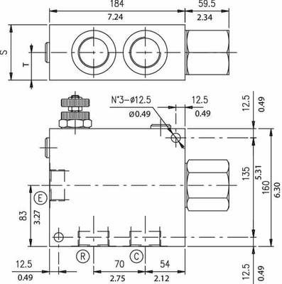 Pièces agricoles - Hydraulique - Div de débit réglable à 3voies