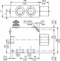Pièces agricoles - Hydraulique - Div de débit réglable à 3voies