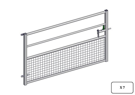 Materiels - Accessoires 100Kg-200Kg - PACK DE 7 PORTE HERBAGE SEMI-GRILLAGEE L.2.14M
