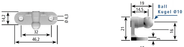 Pièces agricoles - Pièce divers - Support pour ressorts à gaz et amortisseurs