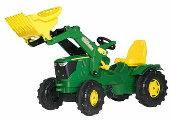 Loisirs - Jouets - Tracteur à pédales avec chargeur frontal, John Deere 6210R, à partir de 3 ans, rollyFarmtrac de Rolly Toys