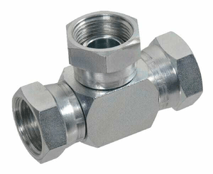 Pièces agricoles - Hydraulique - Raccord en T 3x écrou 3/4 BSP
