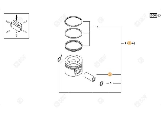 Pièces agricoles - Pieces moteur - AXE DE PISTON Deutz-Fahr origine