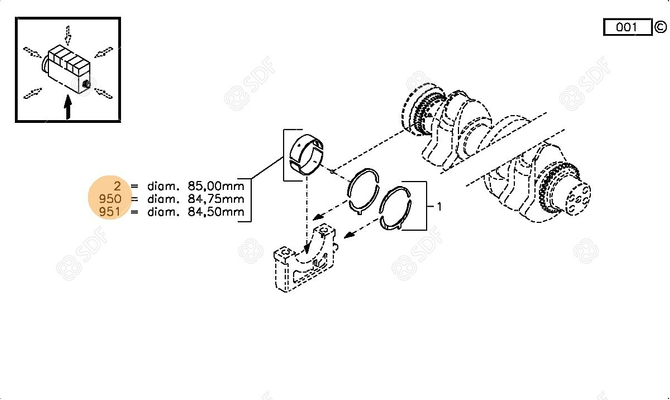 Pièces agricoles - Pieces moteur - COUSSINET