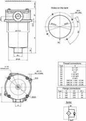 Pièces agricoles - Hydraulique - Filtre de retour 1-1/2" BSP A25