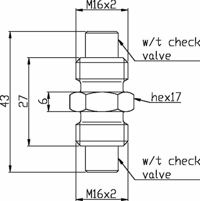 Pièces agricoles - Hydraulique - Raccord Tuyau M16x2<>m16x2