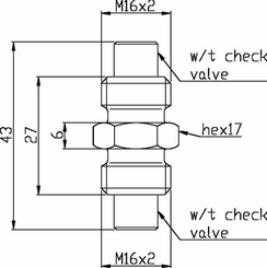 Pièces agricoles - Hydraulique - Raccord Tuyau M16x2<>m16x2