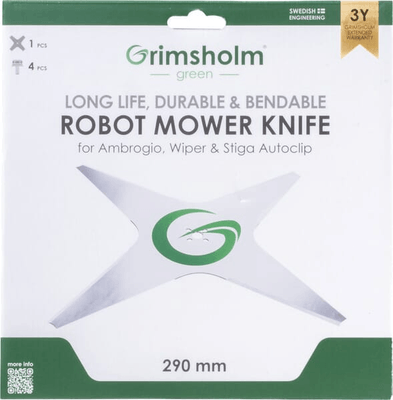Pièces agricoles - Jardin et forêt pièce adaptable - Lame robot 4 dents Stiga 29cm