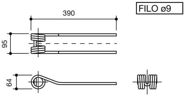 Pièces agricoles - Fenaison & élevage - Dent flexible Olivi 1°