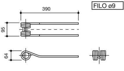 Pièces agricoles - Fenaison & élevage - Dent flexible Olivi 1°