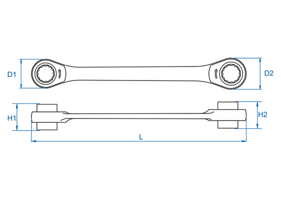Outils - Outils divers - Clé polygonale à cliquet réversible  4 en 1 12-13-14-15mm