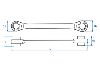 Outils - Outils divers - Clé polygonale à cliquet réversible  4 en 1 12-13-14-15mm