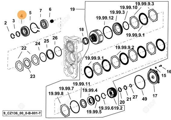 Pièces agricoles - Pieces moteur - CUSCINETTO 45x100x25