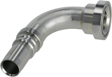 Pièces agricoles - Hydraulique - Raccord à sertir 4SH-DN32 bride Ø 63,5 mm 90°