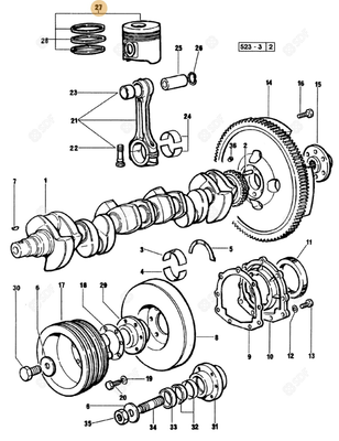 Pièces agricoles - Pieces moteur - piston complet STANDARD