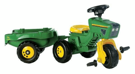 Loisirs - Jouets - Tracteur à pédales avec chargeur frontal et remorque, John Deere, à partir de 2,5 ans, rollyTrac de Rolly Toys