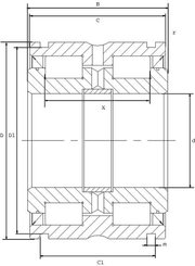 Pièces agricoles - Roulements - Roulement à rouleaux cylindriques 80x125x60mm INA/FAG