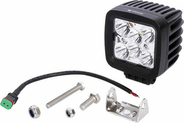 Pièces agricoles - Eclairage - Phare de travail LED carré 42W 3780lm 10/30V, 100x très longue portée 6 LED Kramp