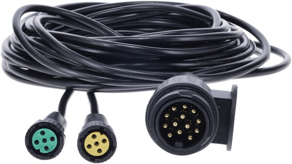 Pièces agricoles - Eclairage - Jeu de câbles 7m, fiche 13 pôles -2x connecteur 5 pôles