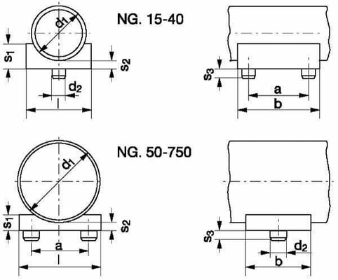 Pièces agricoles - Hydraulique - Etrier de tube 2"