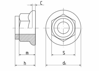 Pièces agricoles - Fasteners - Écrou bride DIN6926 M10 acier zingué Classe 8 Kramp