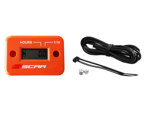 Pièces Quad & Motos - Equipement véhicule - Compteur d'heures SCAR filaire avec Velcro orange