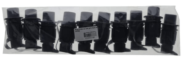 Pièces agricoles - Eclairage - Fiche 3 pôles, plastique, 12/24V, cosses plates (pack de 10 pcs)