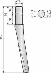 Pièces agricoles - Travail du sol - Dent de herse rotative p/Féraboli
