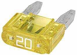 Pièces agricoles - Electricité - Fusible lame mini 20A longueur 10,9mm jaune pack 50x Hella