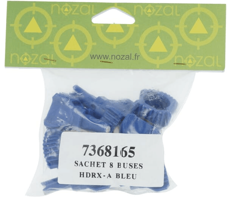 Pièces agricoles - Pièce Pulvérisateur - Jeu de buses à injection d'air (8 pièces) HDRX-A 120° 03 bleu