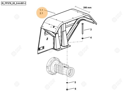 Pièces agricoles - Cabine et structure - FENDER ASSY RH - 0mm