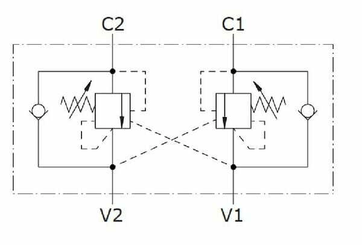 Pièces agricoles - Hydraulique - Soupape d'équilibrage N1116 3/8 G5P4