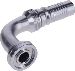 Pièces agricoles - Hydraulique - Raccord à sertir 4SH-DN20 avec flasque ø31,8 mm 90°