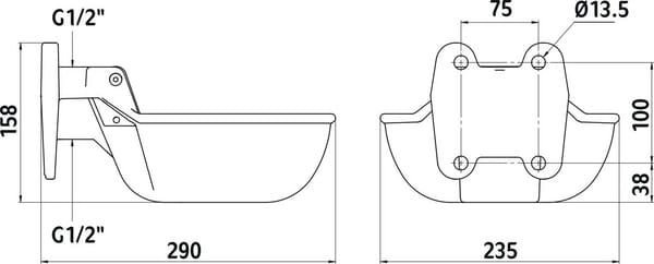 Pièces agricoles - Cloture,Jardin & Sylviculture - Bol d’abreuvoir en fonte émaillée N20 LP